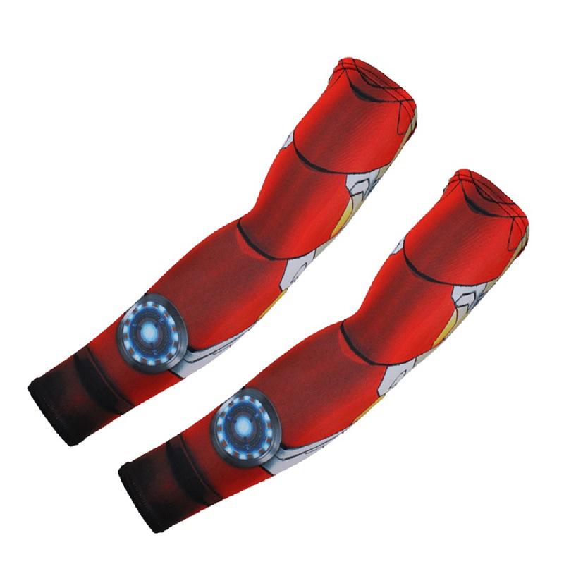 Unisex Kids Summer Sun Protection Arm Sleeves - Cute Spiderman, Iron Man, Batman Design for Outdoor Play