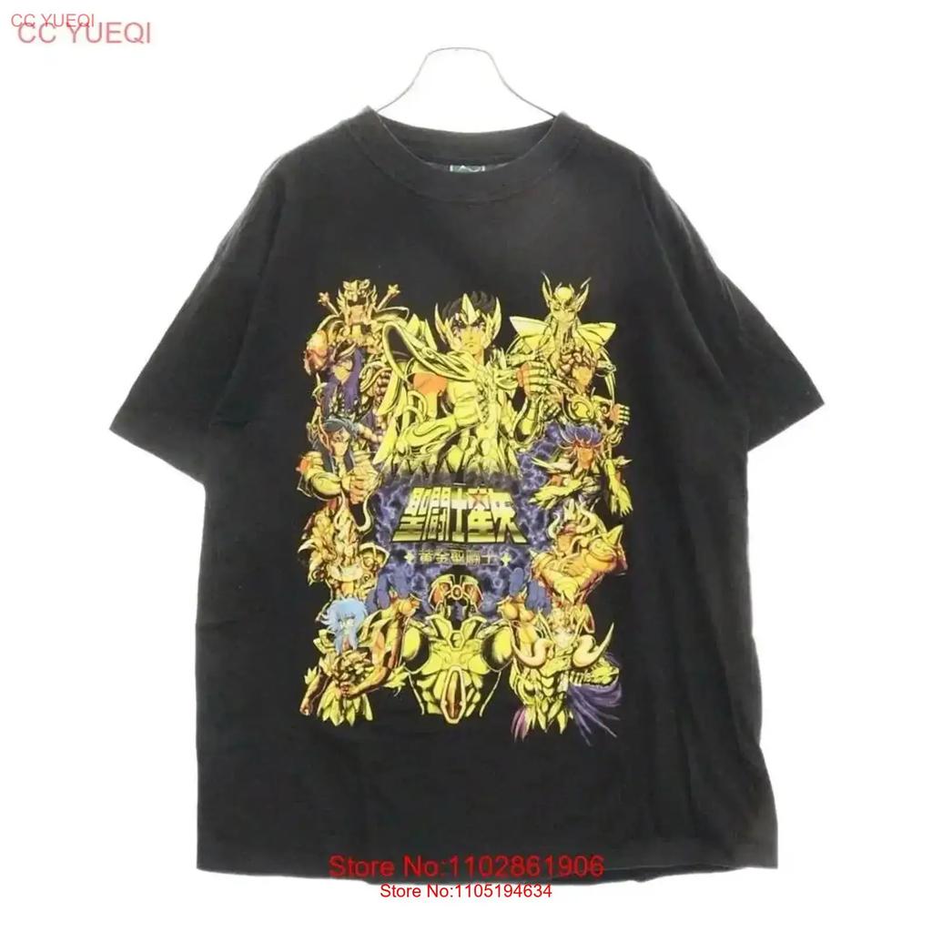 Vintage 00s Saint Seiya Print T Shirt N Black Washed Fashion Stretched Stylish Comfortable Soft Casual Vintage Washed Homme