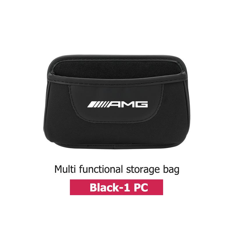 For Mercedes Benz Car Seat Leather Pocket Holder Universal Sticky Storage Pocket C180 C300 W124 W176 W177 C200 C260 GLC CLE CLA JV3