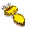 Citrine Gemstone Handmade 925 Sterling Silver Jewelry Pendant 2.17" AH-927