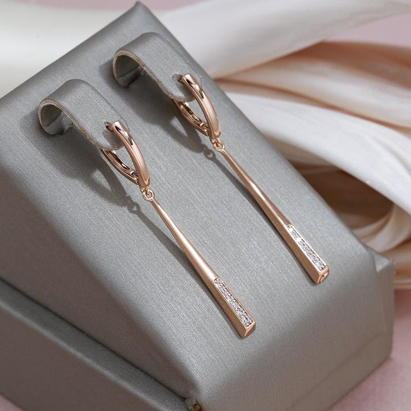 Модные длинные висячие серьги Kinel для женщин, ювелирные украшения с блестящим цирконом