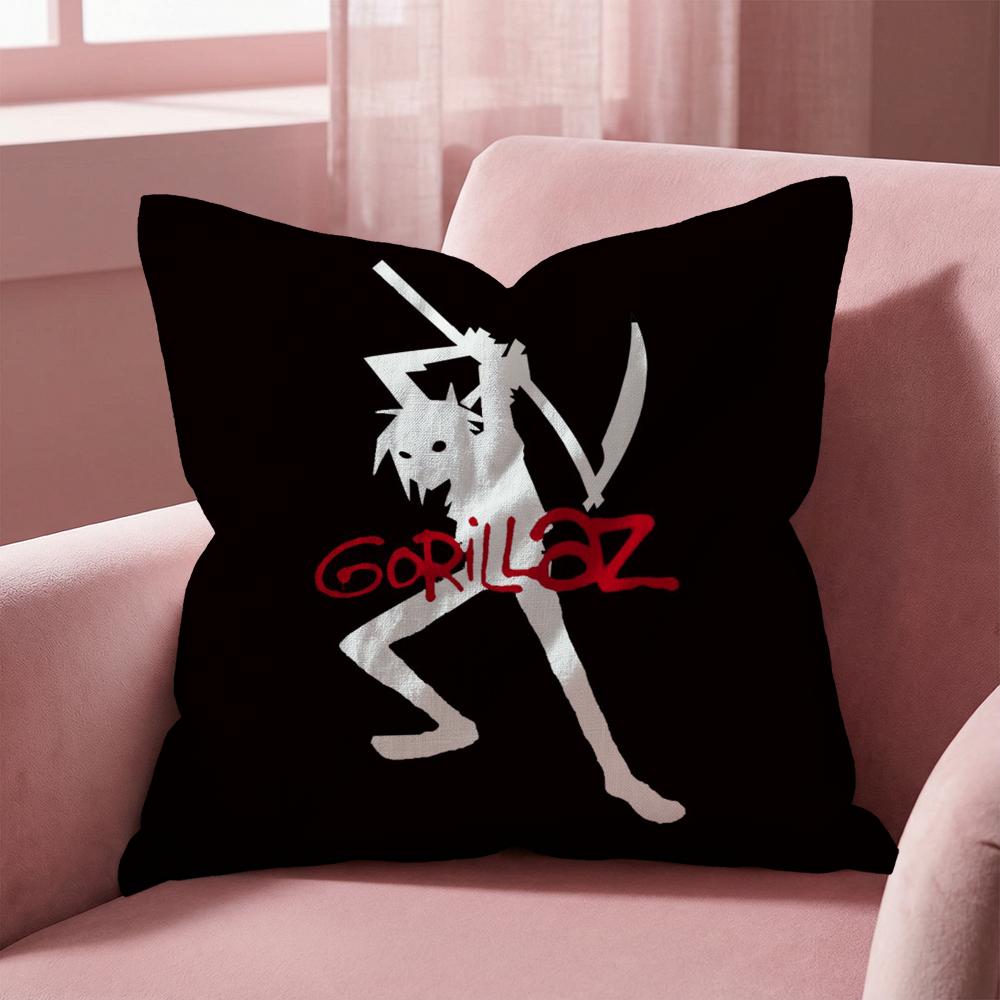 Band Cool G-Gorillaz Cushion Cover Multi-Scene Pillow Cover for Home & Car - Reversible, Soft & Durable for Daily Use