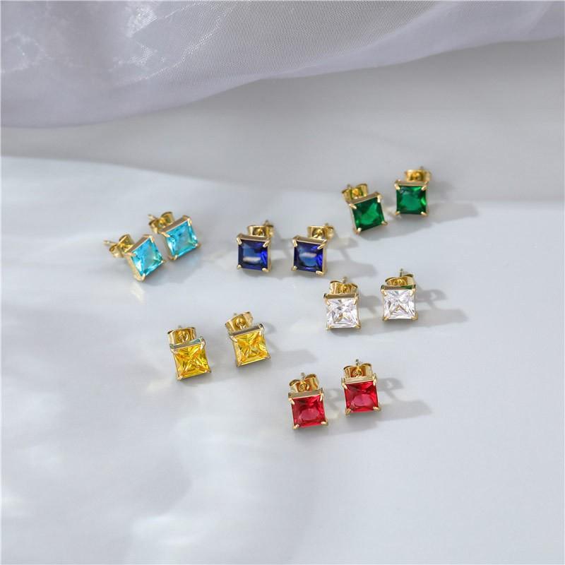 2023 Новые серьги из титановой стали, усовершенствованные цветные серьги из золота 14 карат с бриллиантами Fang