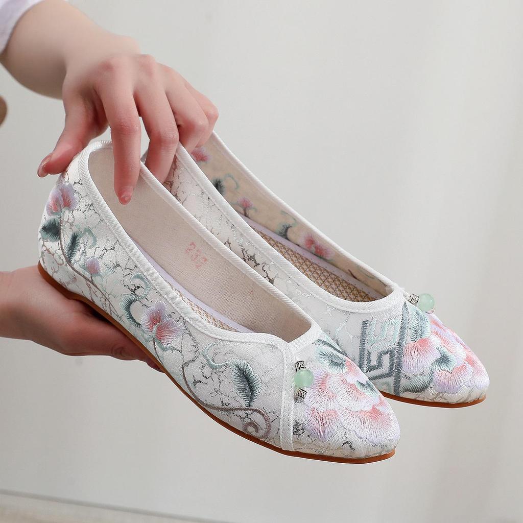 Ruyu 2024 Весна/Лето Женские туфли из ткани с вышивкой в старом пекинском стиле для чонсама