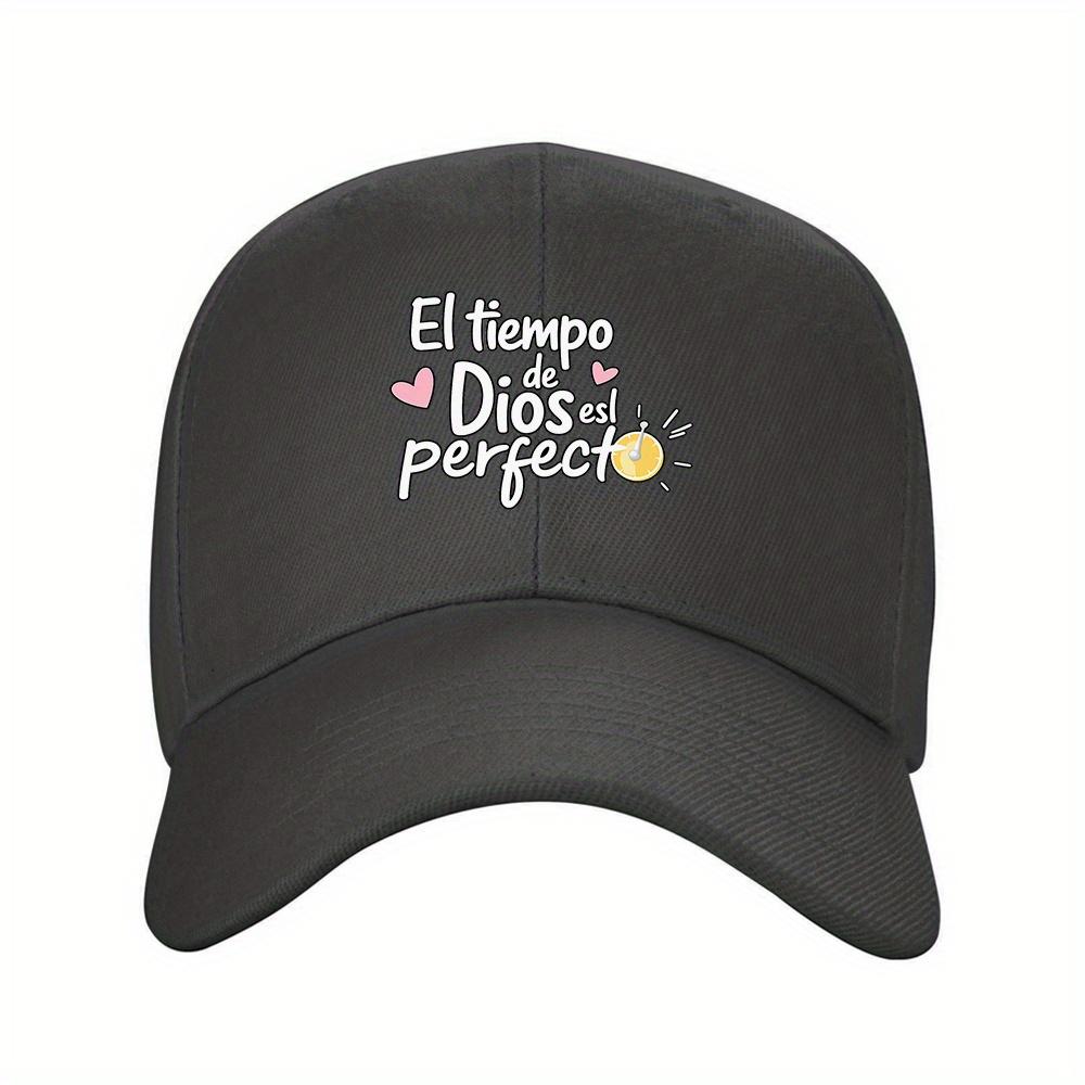 Woven fabricpc Spanish Inspirational Religious Baseball Cap Lightweight Polyester Adjustable Hat with Godaposs Plan Sp