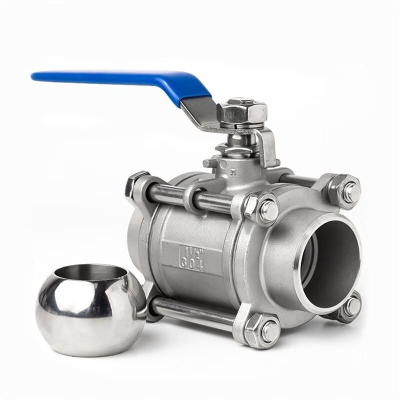 Jinchenchi 304 SS 3-Piece Welded Manual Ball Valve