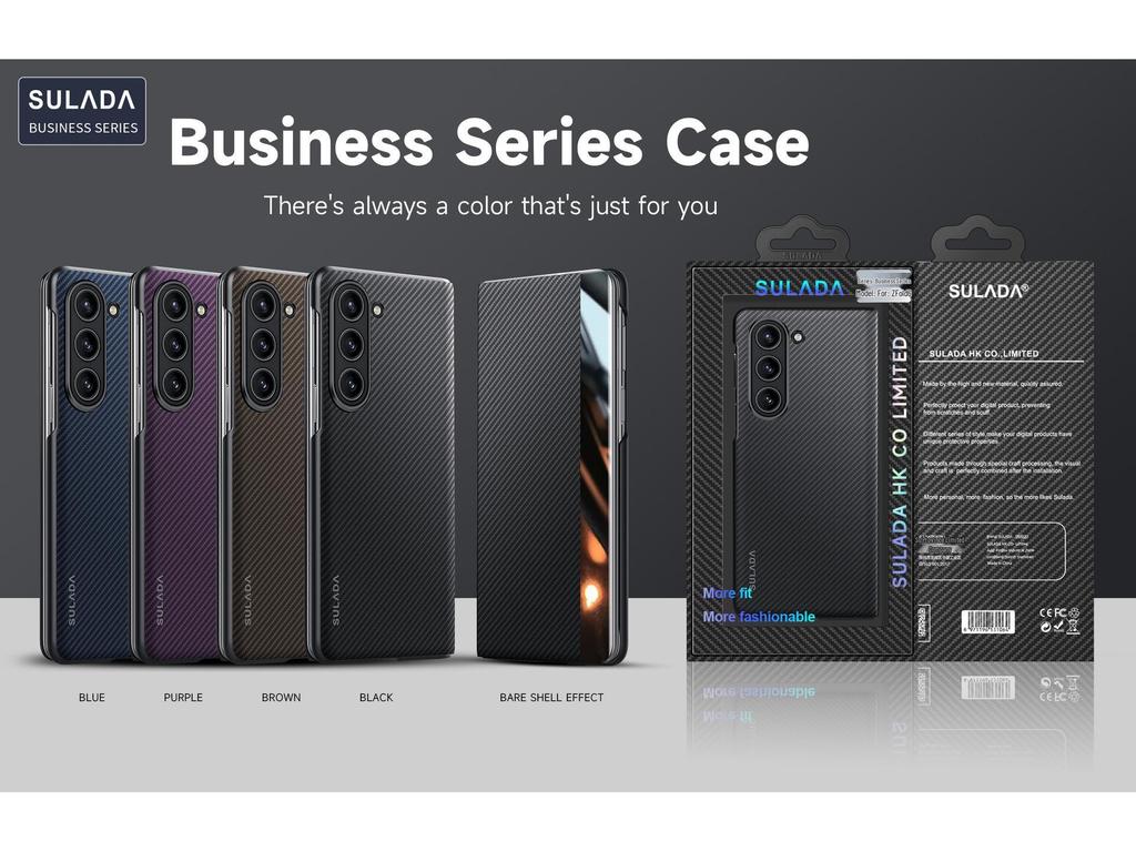 Магнитный чехол-книжка Smart из кожи с карманом для карт и текстурой Kevlar для Samsung Z Fold7/W26 (6/5/4)