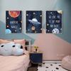 Nursery Wall Art Space Astronaut Picture Spaceship UFO Posters and Prints Children's Room Decoration Universe Picture for Kid