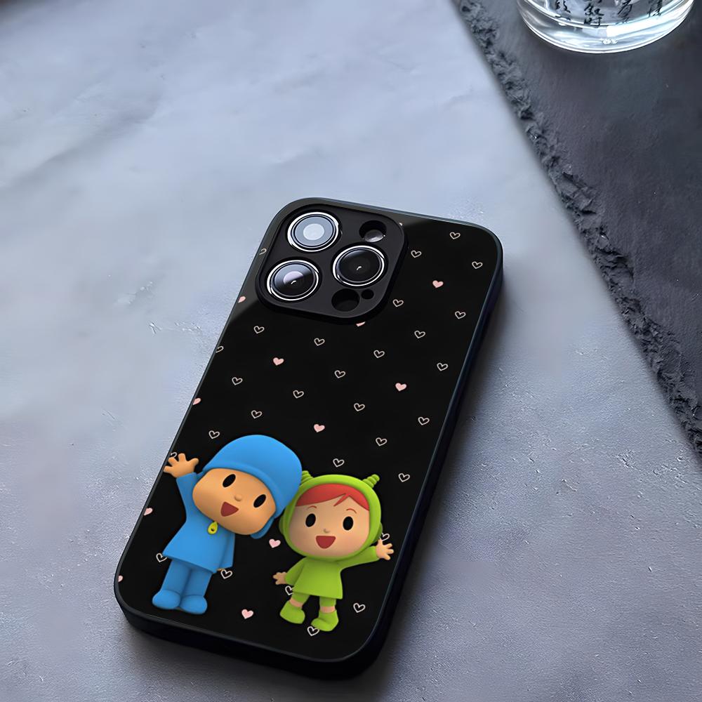 Cartoon P-Pocoyos Cute Phone Case Tempered Glass For IPhone 17 13 14 16 12 15 11 Pro Max Plus Mini X XR SE2020 Coque