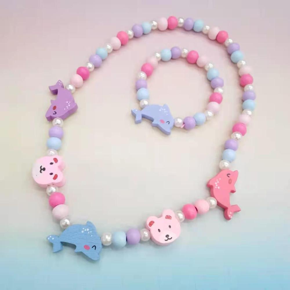 25 styles Cute Animal Flower Cartoon Flower Children's sweater necklace bracelet for children gift