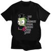 Футболка Invader Zim Кавайная с коротким рукавом Мультяшная футболка 100% Хлопок Круглый вырез Футболка для мальчиков/девочек Camisetas Удобные футболки