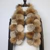 New Winter Women Real Rabbit Fur And Raccoon Fur Scarf Natural Quality Real Fur Scarves Lady Warm Genuine Rabbit Fur Scarf