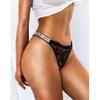 Rhinestone Lace Girl Thong Ultra-thin Hot Underpant See-through Ladies Thong Cotton File Women Briefs Sexy Panties