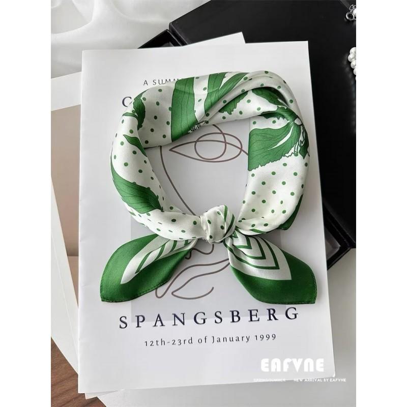 100% Pure Silk Square Scarf 53x53cm Lightweight Floral Print Womens Fashion Accessory Office