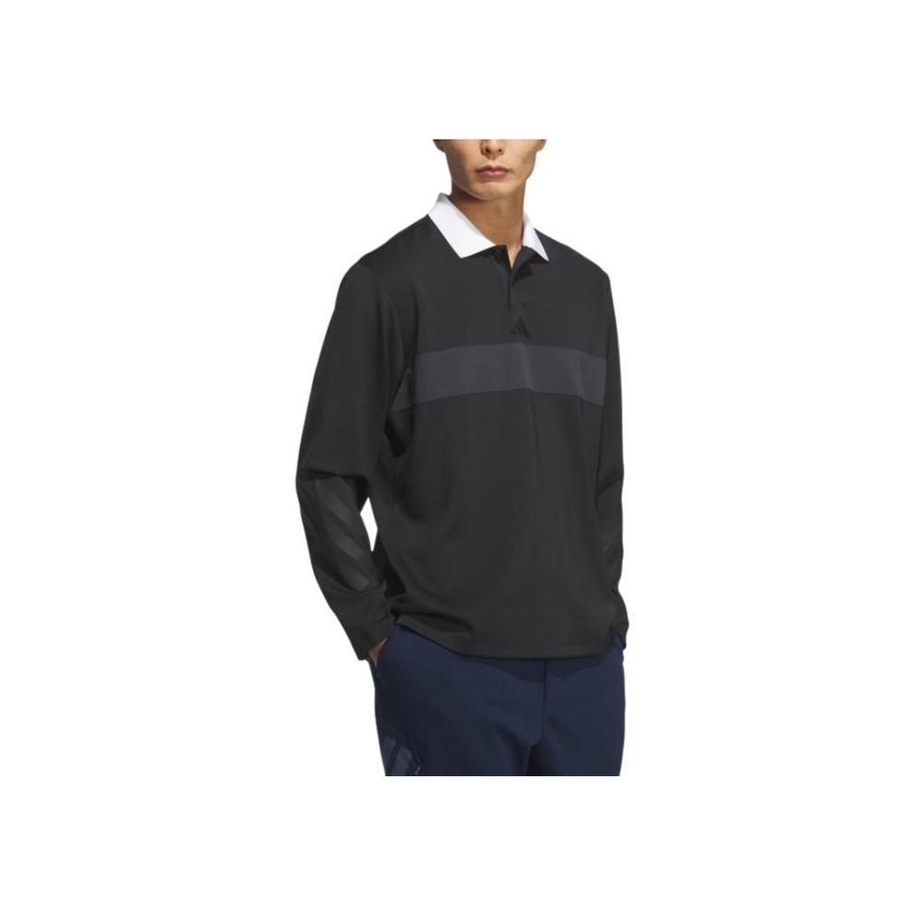 Adidas Loose Fit Polo Shirt With Long Sleeves Men Tops Black JM9583