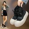Women Ankle Sock Boots Flats Platform Shoes Dress Fashion New 2024 Winter Casual Women Boots Walking Travel Lace-Up Female Botas