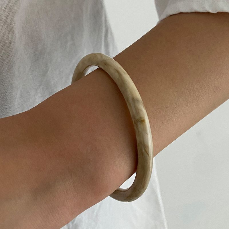 European and American Style Jewelry Versatile Ins Metal Square Wide Bracelet Vintage Red Glossy Open Bangle for Women