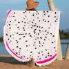 Trendy Watermelon Kiwi Print Fruit Oversize Round Thick Microfiber Beach Towel with Tassels