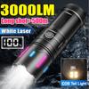Powerful LED Flashlight with COB Tail Light 18650*3 Battery Super Bright Zoomable Lamp USB Rechargeable Lantern Outdoor Lantern