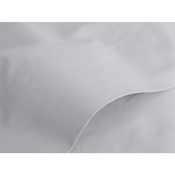 Drap plat percale pur coton peigné longues fibres 80 fils/cm² Vent du sud - Perle - 270 x 300 cm pour lit King size