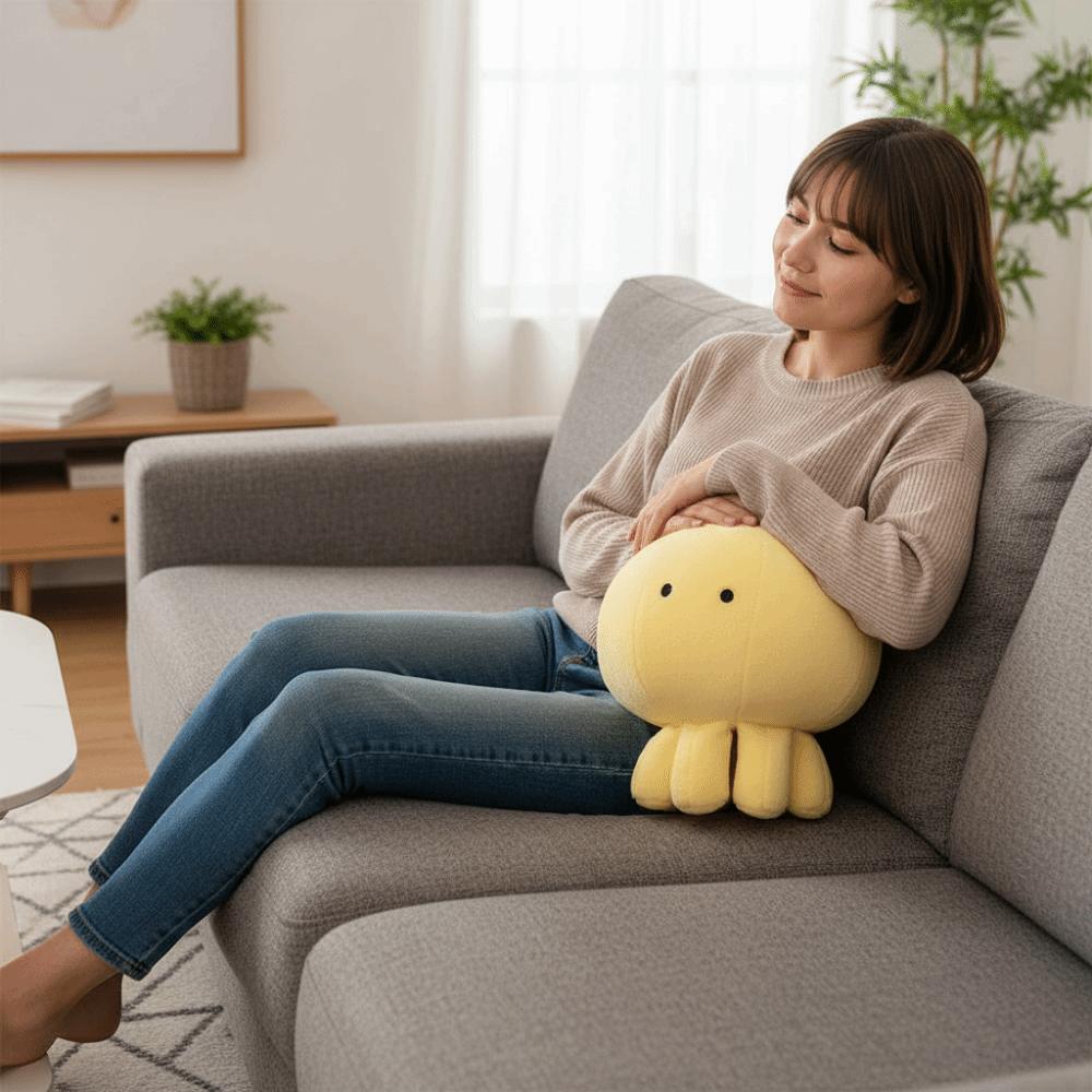Bedroom Sofa Yellow Octopus Plush Toy Stuffed Animal Octopus Throw Pillows Children's Pillow Toys