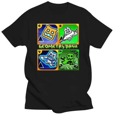 Футболка для мужчин и женщинGeometry Dash Gaming Fans, футболка для девочек и мальчиков — персонализированная забавная футболка в стиле Харадзюку для бесплатного возраста 5–15 лет