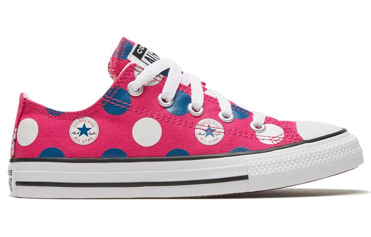 Converse Chuck Taylor All Star Low top Kids Canvas Shoes Blue Pink Polka Dots Teenagers 667598C