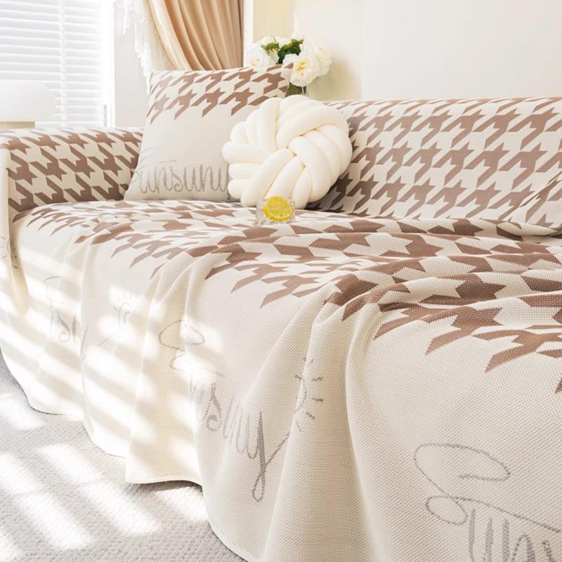 Ice Silk Sofa Towel Summer Cool Breathable Sofa Cover Dust Cover Summer One-Piece Sofa Large Cover Cloth