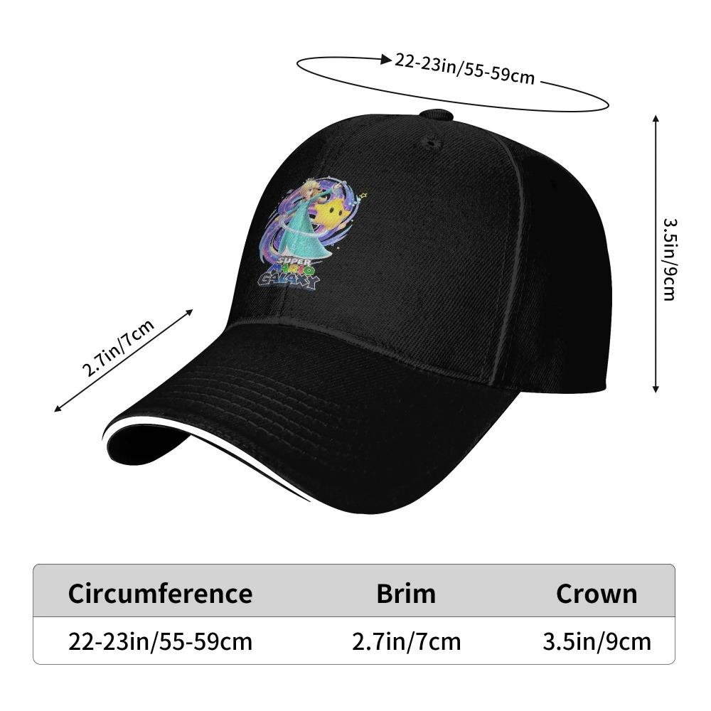 Rosalina Marios Galaxy Movie Baseball Cap Casual Sandwich Hat for Men Women Polyester Dad Hat Outdoor