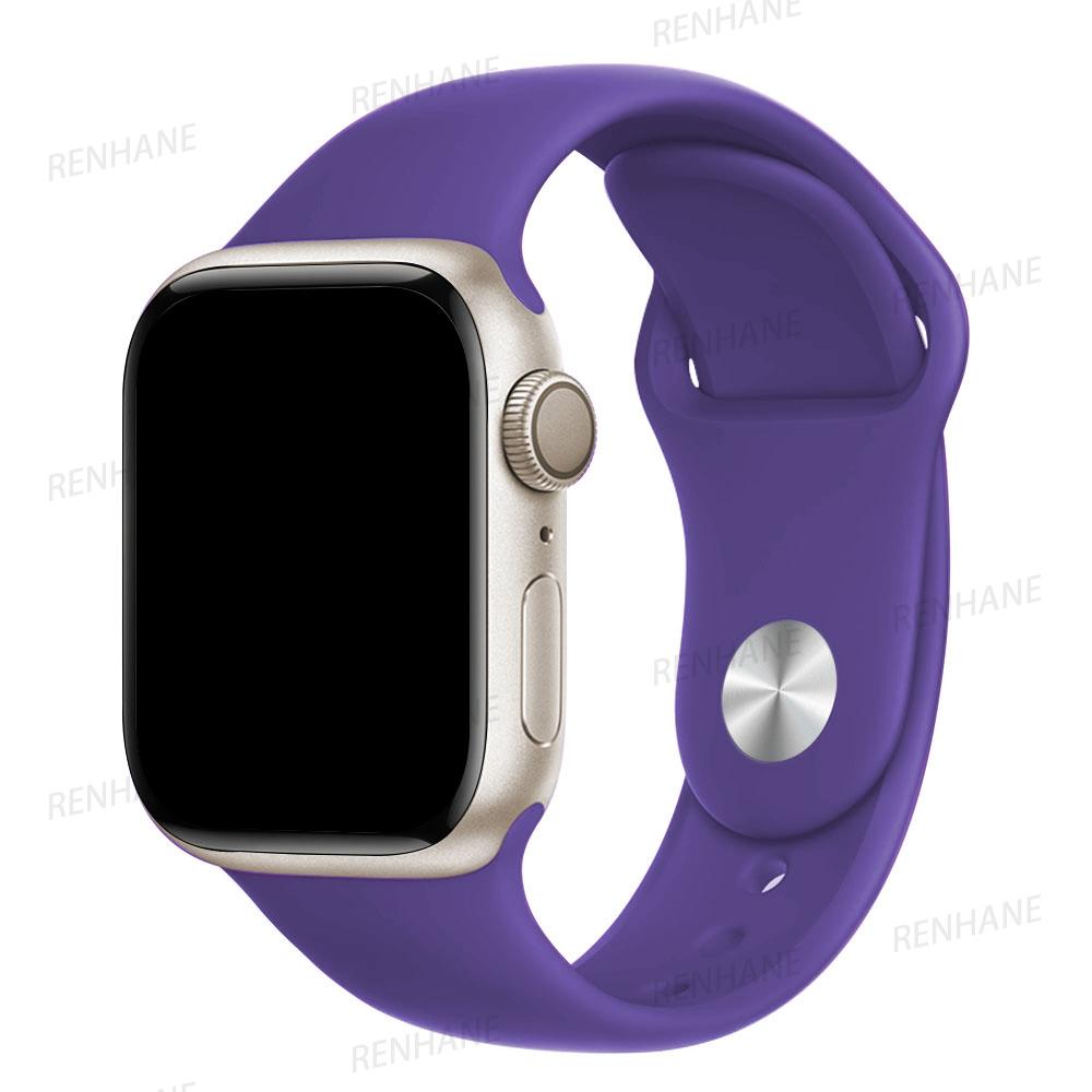 Силиконовый ремешок для Apple Watch Band 45 мм, 44 мм, 40 мм, 41 мм, 42 мм, 38 мм, 49 мм, браслет iwatch series 8 7 se 3 4 5 6 Ultra Band