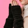KOLEAT [Fur Ver.] Fleece Knit Hand Warmer (BLACK) Fall/Winter Gloves Ver.
