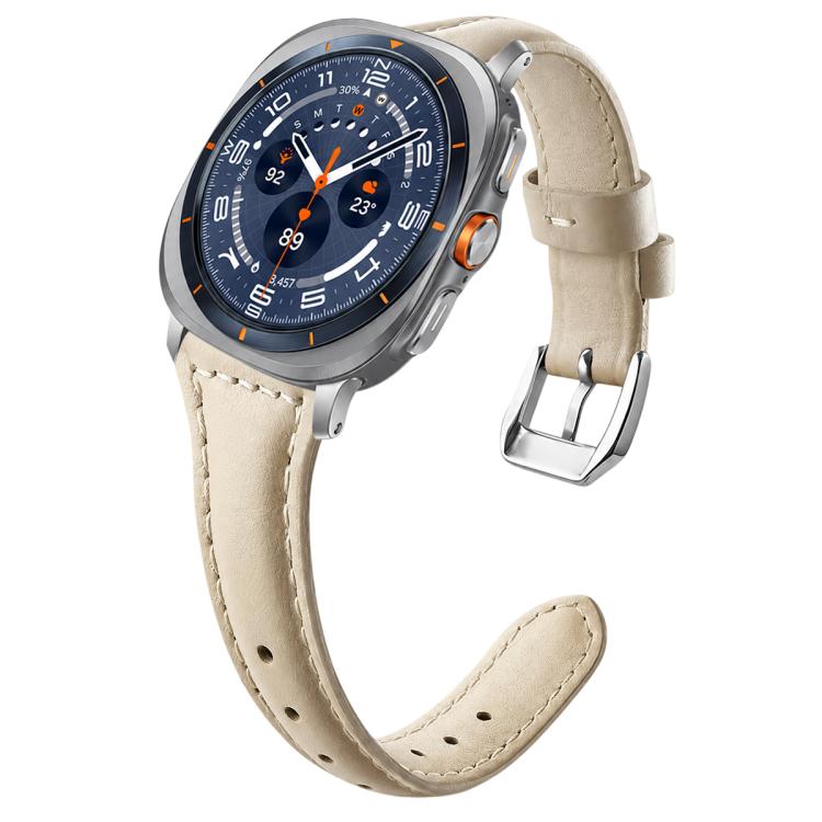 Тонкий веганский кожаный ремешок для часов Galaxy Watch9 / 8 / 8 Classic, Регулируемый сменный ремешок