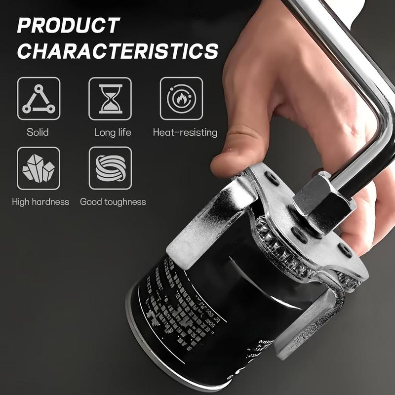 Universal Three-Jaw Oil Filter Wrench Adjustable 55-115mm Car Repair And Maintenance Three-Claw Oil Filter Removal Tool