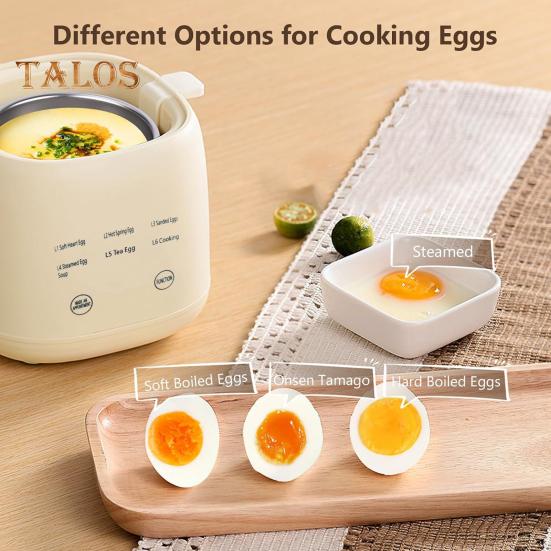 Electric Egg Boiler Touch Screen Design Timer Auto Shut-off Sound Reminder Food Grade Portable 6-in-1 Smart Electric Egg Yogurt Maker