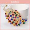Crystal Peacock Rhinestone Colorful Brooch