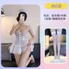 Sex underwear bow plaid skirt fun mood fun uniform abstinence pure desire mesh suspender set
