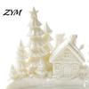 Nordic Style Storage Dish Christmas Winter Village Jewelry Tray, 3D Printed Snow House Pine Tree Decorative Dish, Candy for Holiday Party Mini Desktop
