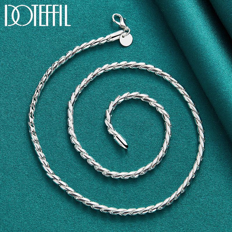 925 Sterling Silver 20 Inch 4mm Snake Chain Necklace Fashion Jewelry