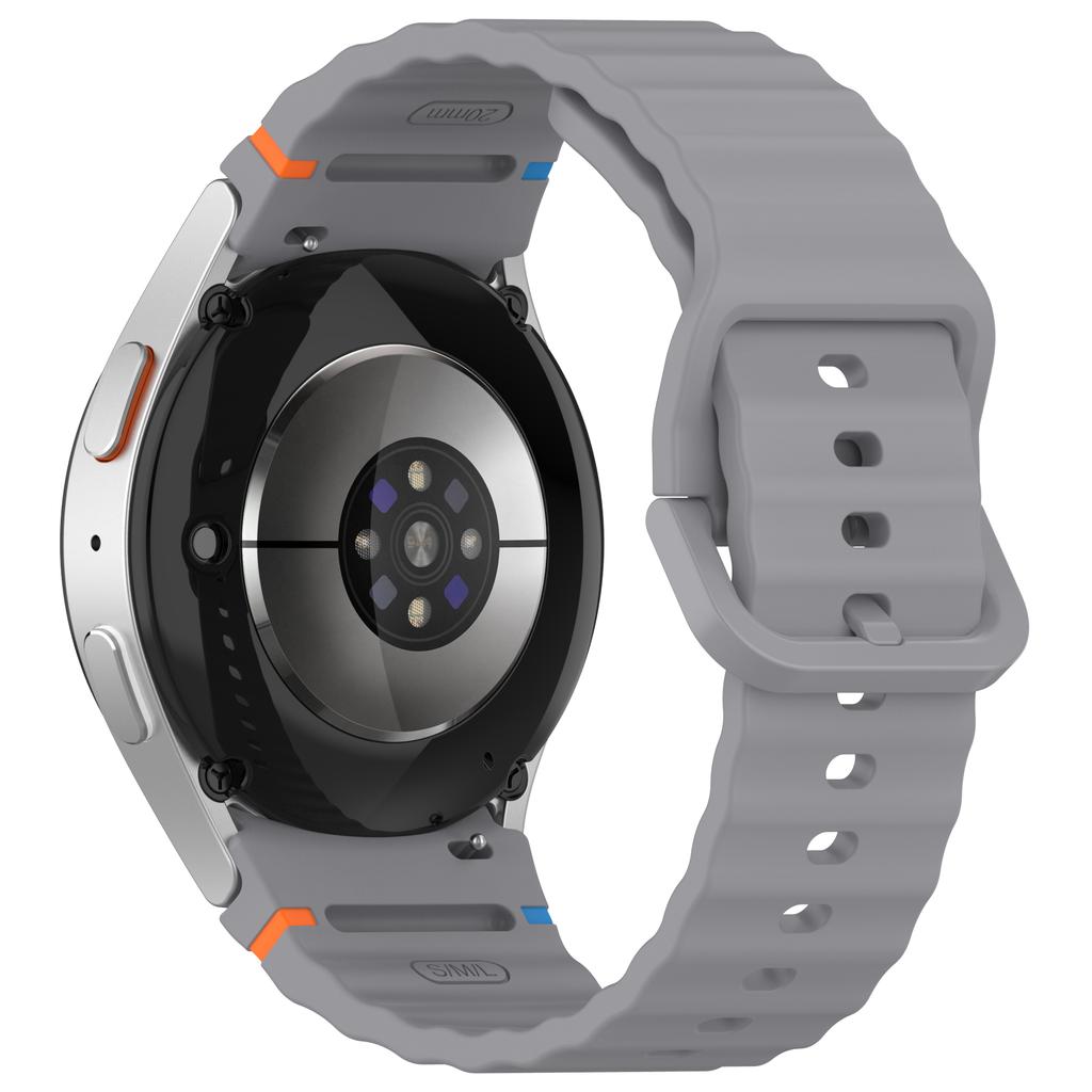 For Samsung Galaxy Watch FE/Watch7 40mm 44mm Silicone Wave Texture Watch Band Replacement Straps