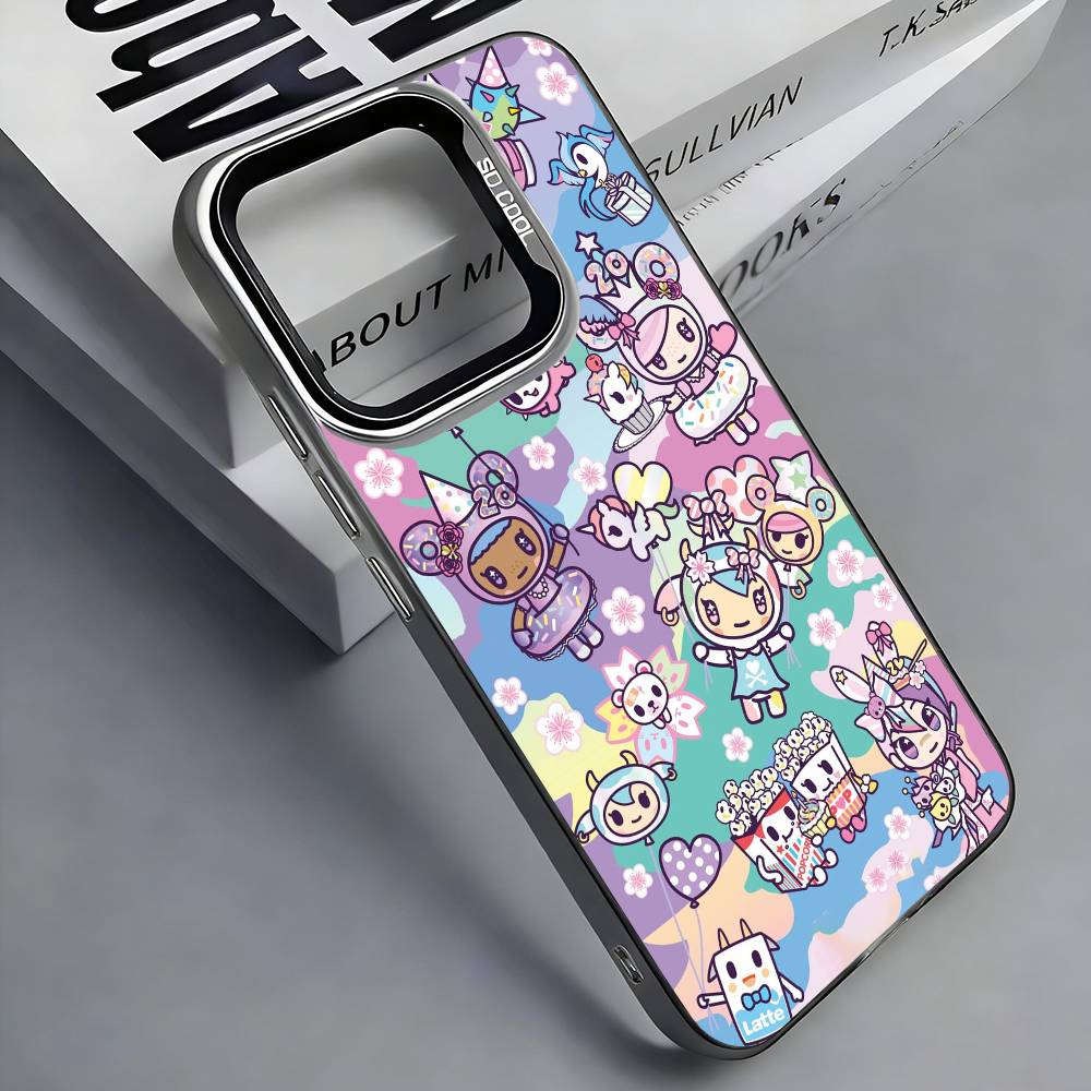 Япония Чехол для телефона Tokidoki для iPhone 17,16,15,14,13,12,11 Plus,Pro Max, Цветной серебристый чехол для телефона