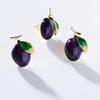 Blucome Cute Blueberry Copper Brooches for Women Men Suit Coat Hijiab Pins