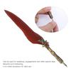 Carved Pattern Dip Pen Feather Shaft Vintage Signature Pen Feather Quill  Desktop Decoration