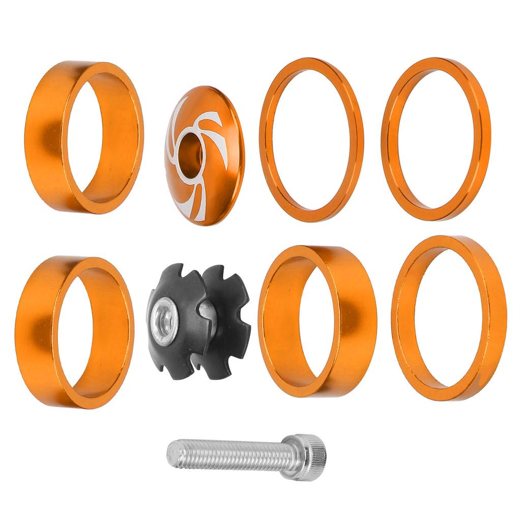 6Pcs Bike Headset Spacer Aluminium Alloy   Handlebar Stem Spacers for Mountain Bike