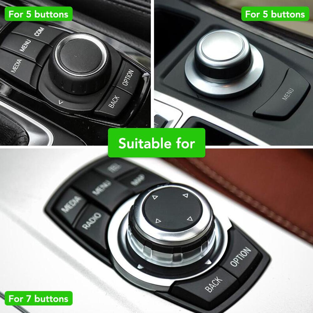 Подходит для BMW 1 3 5 7 серии X1 X3 F25 X5 E70 X6 E71 F30 F10 F07 E90 F11 E92 F20, автомобильные мультимедийные кнопки, чехол, наклейки iDrive