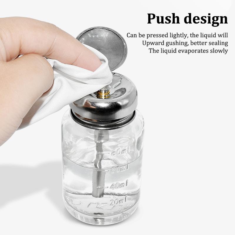 80ML Anti-Corrosion Manual Pump Dispensing Bottle. Press-Type Glass Alcohol Bottle