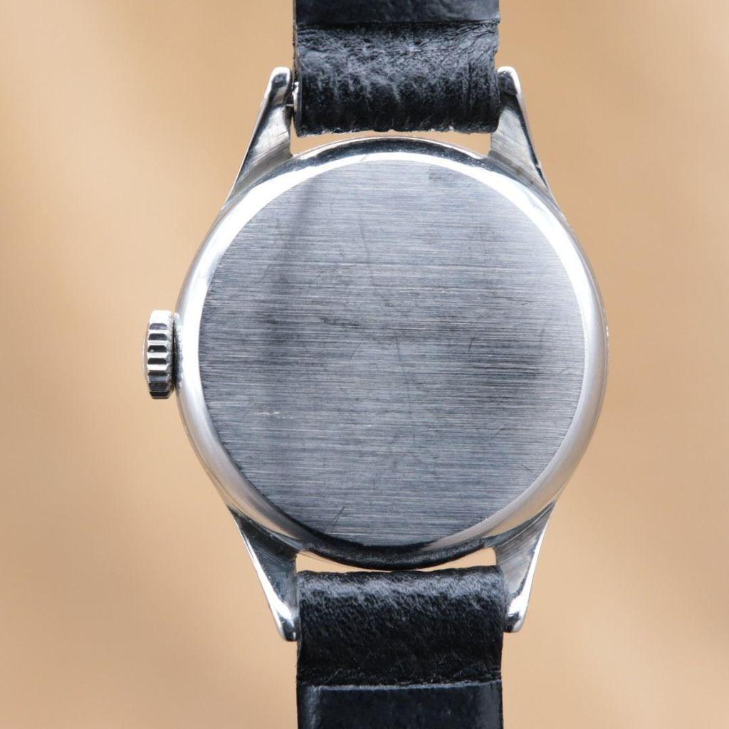 Б/У MOVADO Винтаж Ручной завод Индексы-палочки Серебристый Нержавеющая сталь SS Кожаный ремешок Заменен Редкий Винтаж Антиквариат [6-месячная гарантия] CH47