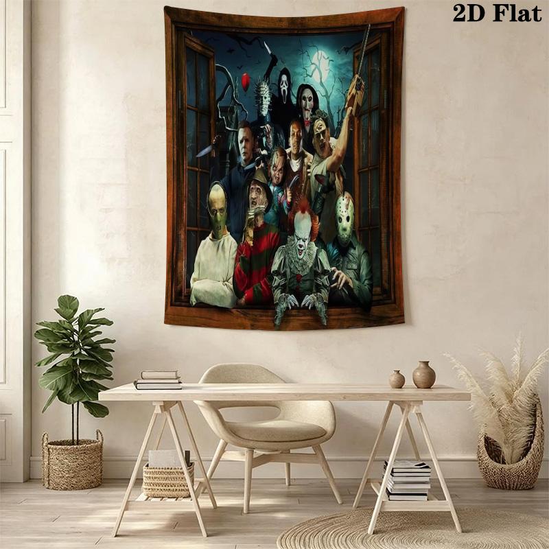 Horror Movie Characters Tapestry Tapestry Wallmounted Fashion Print Background Cloth Wall Covering Decoration Christmas Gift