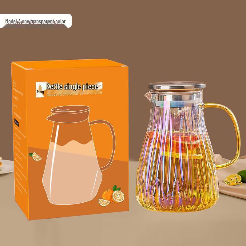 Стеклянный кувшин для воды из боросиликатного стекла с ручкой и крышкой
