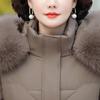 Зимний пуховик для женщин с воротником из натурального меха, длинные парки с капюшоном, элегантное толстое теплое пуховое пальто, женская верхняя одежда