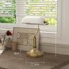 Banker s Desk Lamp With Antique Bronze Tone Base Table Lamp With White Glass Shade For Home Office White